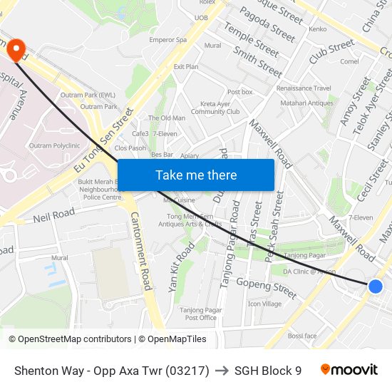 Shenton Way - Opp Axa Twr (03217) to SGH Block 9 map