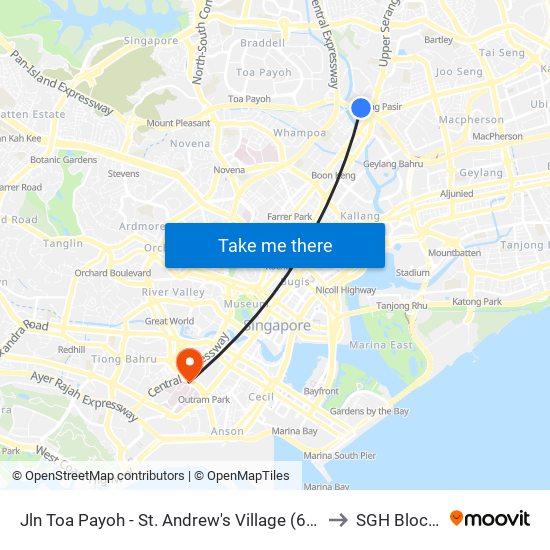 Jln Toa Payoh - St. Andrew's Village (60081) to SGH Block 9 map