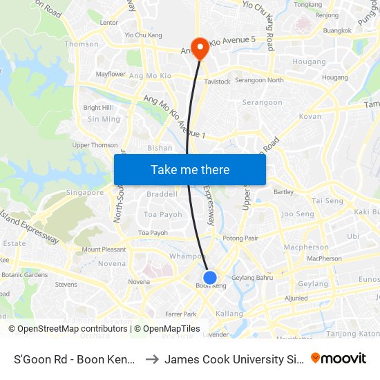 S'Goon Rd - Boon Keng Stn/Blk 102 (60121) to James Cook University Singapore (AMK Campus) map