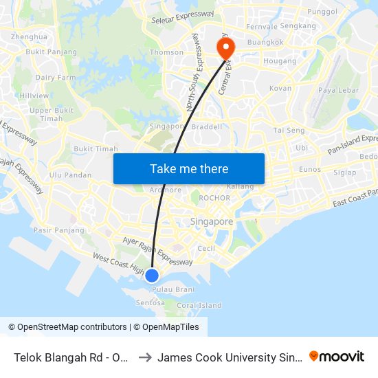 Telok Blangah Rd - Opp Vivocity (14119) to James Cook University Singapore (AMK Campus) map