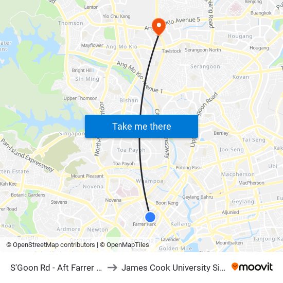 S'Goon Rd - Aft Farrer Pk Stn Exit G (07211) to James Cook University Singapore (AMK Campus) map