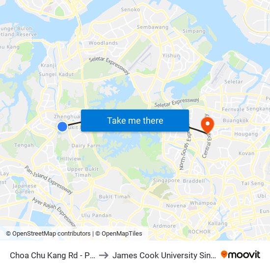 Choa Chu Kang Rd - Phoenix Stn (44141) to James Cook University Singapore (AMK Campus) map