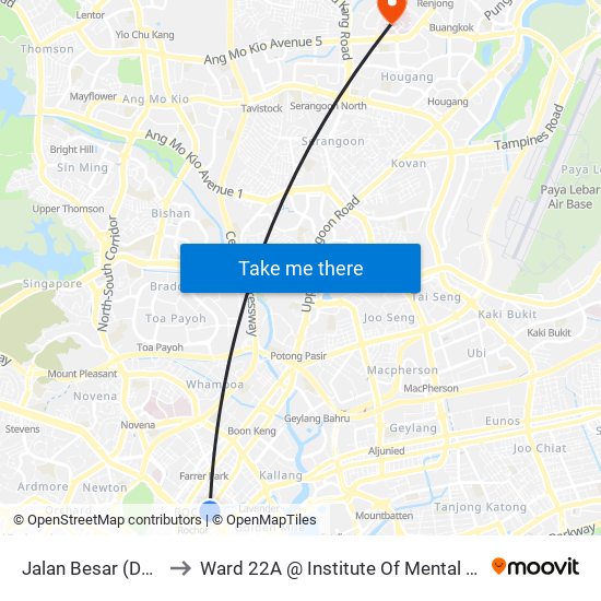 Jalan Besar (DT22) to Ward 22A @ Institute Of Mental Health map