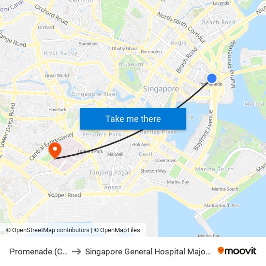 Promenade (CC4|DT15) to Singapore General Hospital Major Operating Theatre map