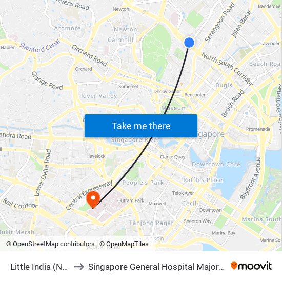 Little India (NE7|DT12) to Singapore General Hospital Major Operating Theatre map