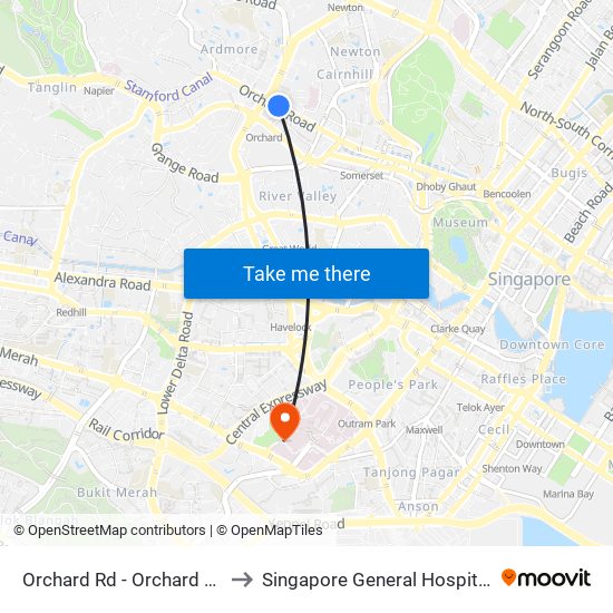 Orchard Rd - Orchard Stn/Tang Plaza (09047) to Singapore General Hospital Major Operating Theatre map