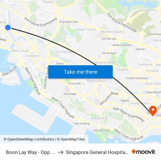 Boon Lay Way - Opp the Synergy (28049) to Singapore General Hospital Major Operating Theatre map