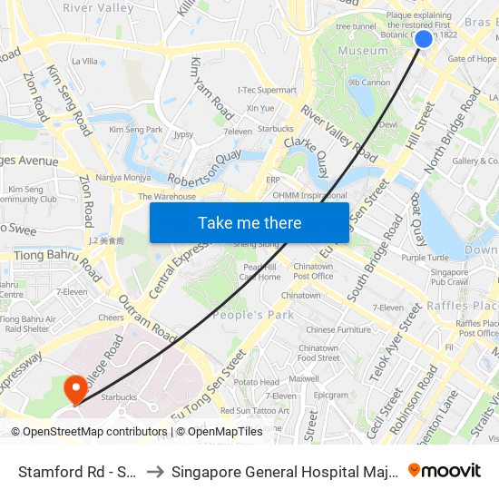 Stamford Rd - Smu (04121) to Singapore General Hospital Major Operating Theatre map