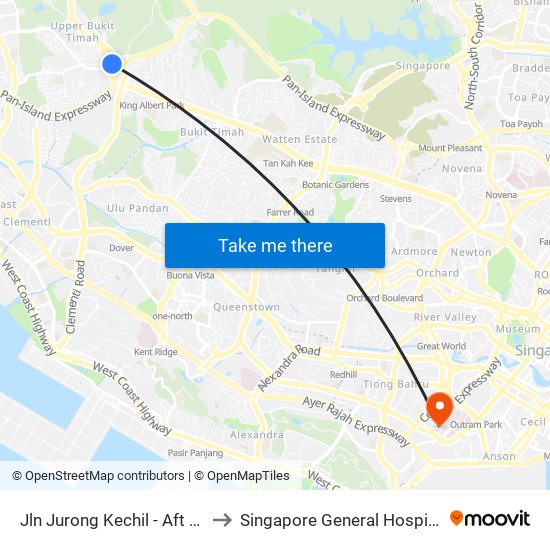 Jln Jurong Kechil - Aft Upp Bt Timah Rd (42259) to Singapore General Hospital Major Operating Theatre map