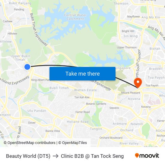 Beauty World (DT5) to Clinic B2B @ Tan Tock Seng map