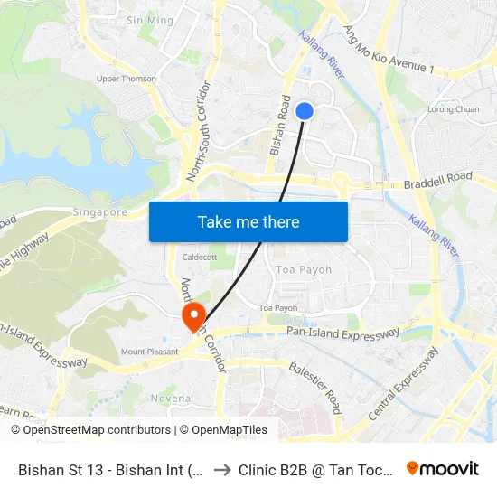 Bishan St 13 - Bishan Int (53009) to Clinic B2B @ Tan Tock Seng map