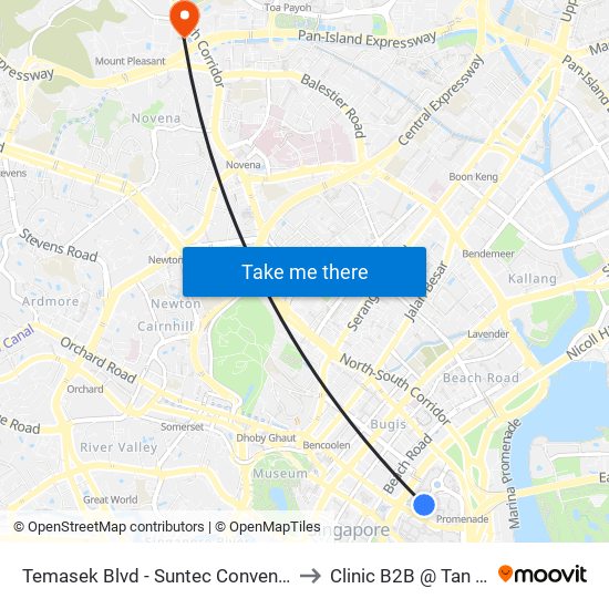 Temasek Blvd - Suntec Convention Ctr (02151) to Clinic B2B @ Tan Tock Seng map