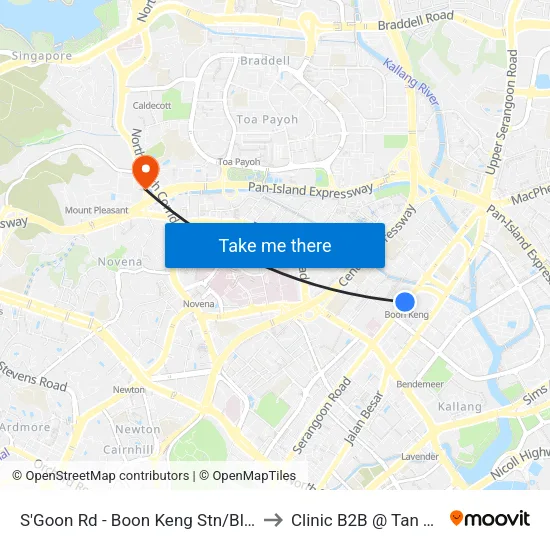 S'Goon Rd - Boon Keng Stn/Blk 102 (60121) to Clinic B2B @ Tan Tock Seng map