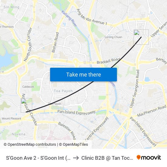 S'Goon Ave 2 - S'Goon Int (66009) to Clinic B2B @ Tan Tock Seng map