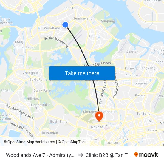 Woodlands Ave 7 - Admiralty Stn (46779) to Clinic B2B @ Tan Tock Seng map