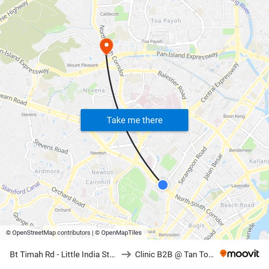Bt Timah Rd - Little India Stn (40019) to Clinic B2B @ Tan Tock Seng map