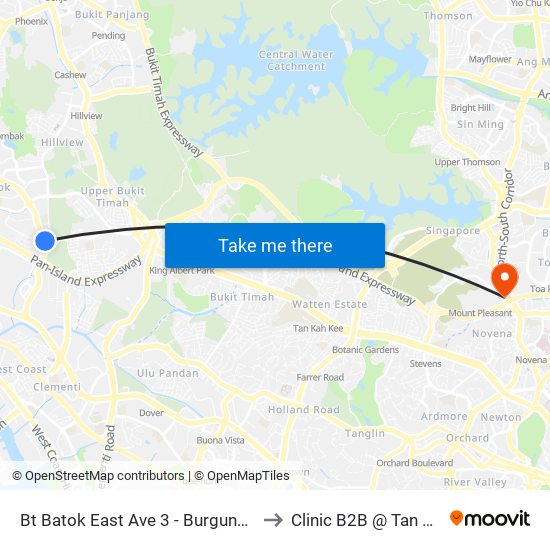 Bt Batok East Ave 3 - Burgundy Hill (42319) to Clinic B2B @ Tan Tock Seng map