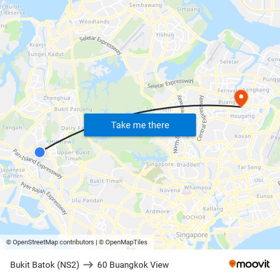 Bukit Batok (NS2) to 60 Buangkok View map