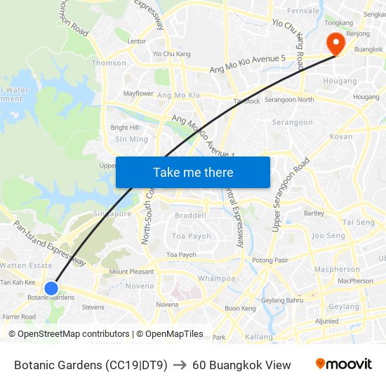 Botanic Gardens (CC19|DT9) to 60 Buangkok View map