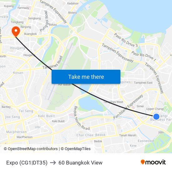 Expo (CG1|DT35) to 60 Buangkok View map