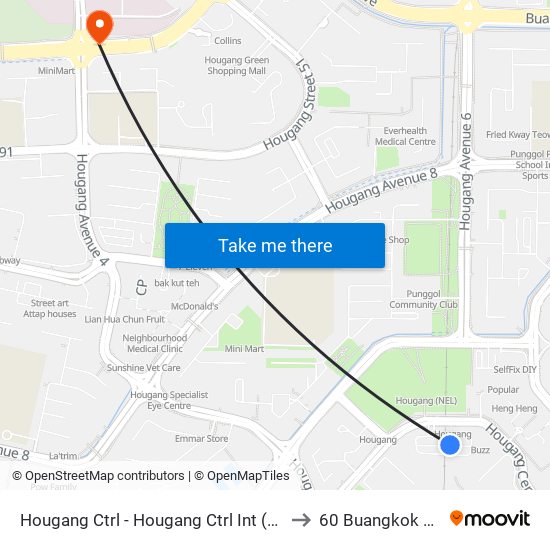 Hougang Ctrl - Hougang Ctrl Int (64009) to 60 Buangkok View map