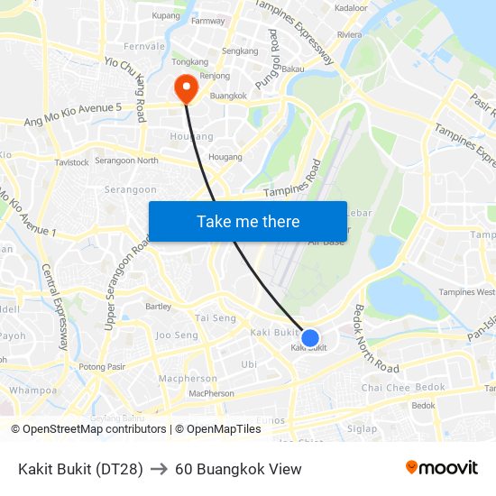 Kakit Bukit (DT28) to 60 Buangkok View map