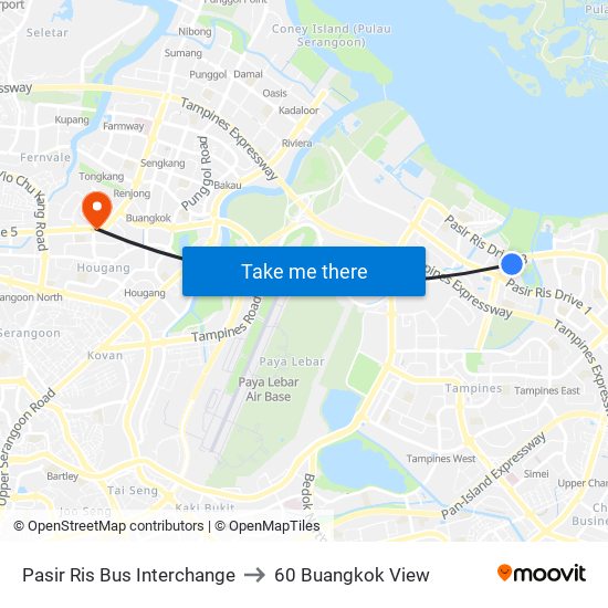 Pasir Ris Bus Interchange to 60 Buangkok View map