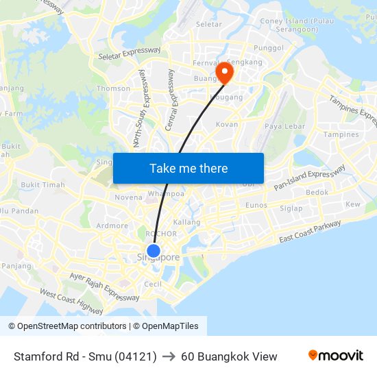 Stamford Rd - Smu (04121) to 60 Buangkok View map