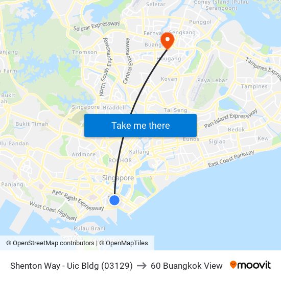 Shenton Way - Uic Bldg (03129) to 60 Buangkok View map