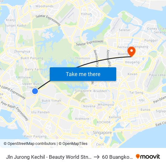 Jln Jurong Kechil - Beauty World Stn Exit C (42151) to 60 Buangkok View map