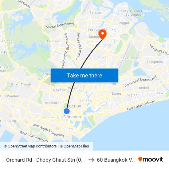 Orchard Rd - Dhoby Ghaut Stn (08057) to 60 Buangkok View map