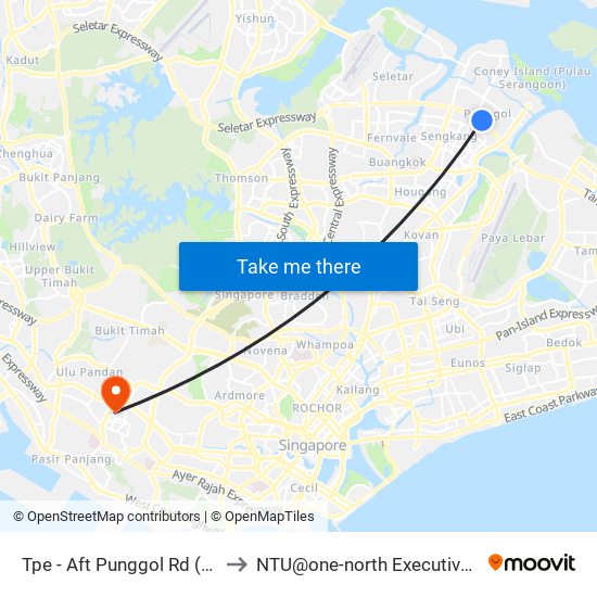 Tpe -  Aft Punggol Rd (65199) to NTU@one-north Executive Centre map