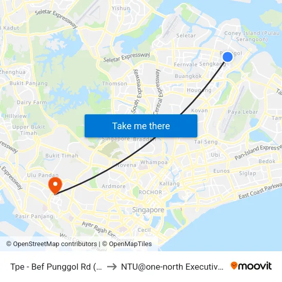 Tpe -  Bef Punggol Rd (65191) to NTU@one-north Executive Centre map