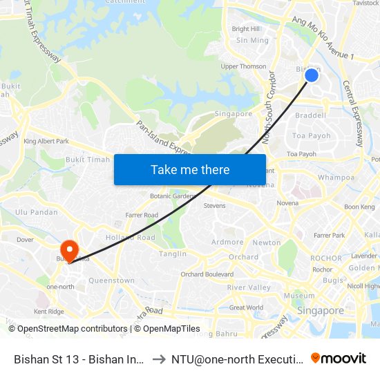 Bishan St 13 - Bishan Int (53009) to NTU@one-north Executive Centre map