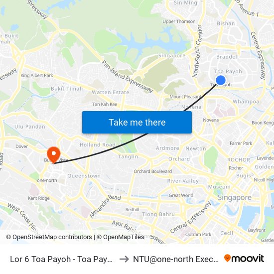 Lor 6 Toa Payoh - Toa Payoh Int (52009) to NTU@one-north Executive Centre map