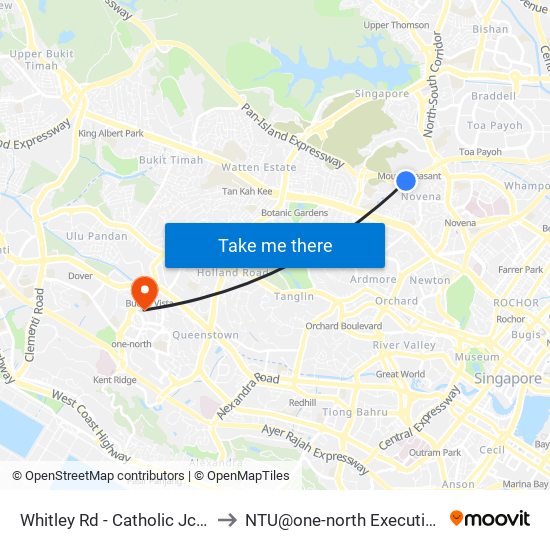 Whitley Rd - Catholic Jc (51099) to NTU@one-north Executive Centre map