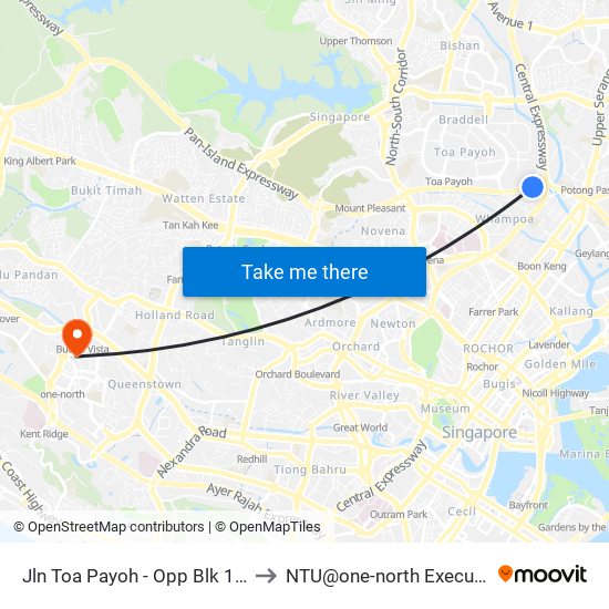 Jln Toa Payoh - Opp Blk 195 (52089) to NTU@one-north Executive Centre map