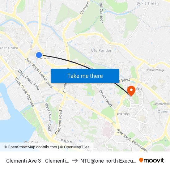 Clementi Ave 3 - Clementi Int (17009) to NTU@one-north Executive Centre map