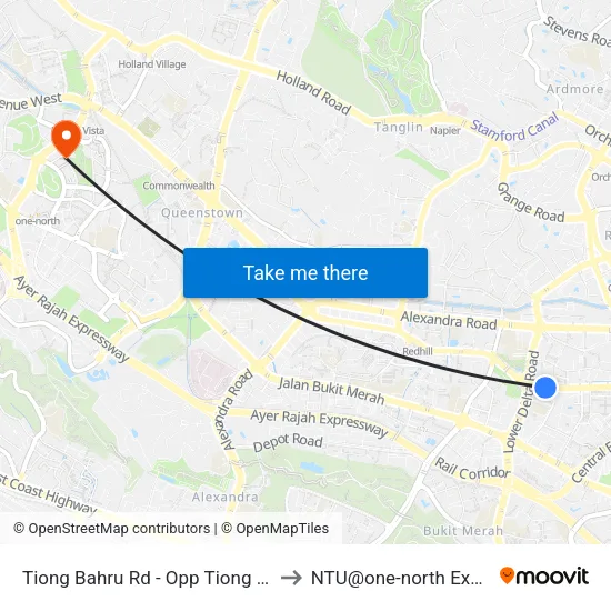Tiong Bahru Rd - Opp Tiong Bahru Stn (10161) to NTU@one-north Executive Centre map