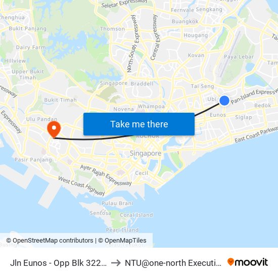 Jln Eunos - Opp Blk 322 (72019) to NTU@one-north Executive Centre map