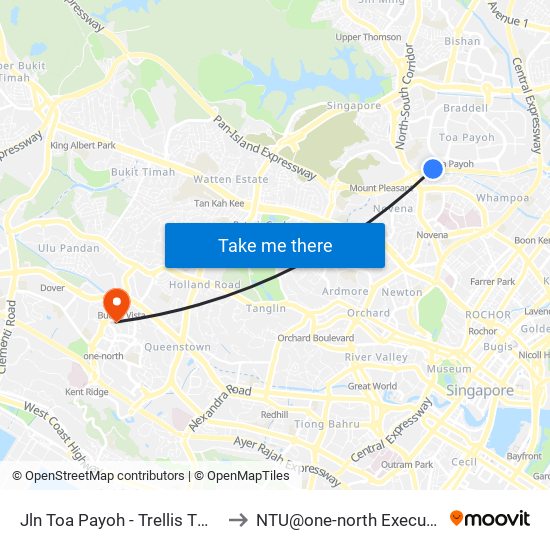 Jln Toa Payoh - Trellis Twrs (52071) to NTU@one-north Executive Centre map