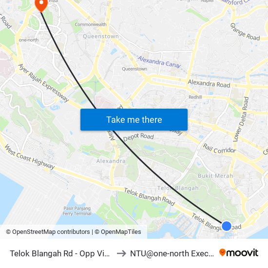 Telok Blangah Rd - Opp Vivocity (14119) to NTU@one-north Executive Centre map