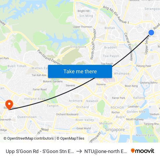 Upp S'Goon Rd - S'Goon Stn Exit A/Blk 413 (62139) to NTU@one-north Executive Centre map