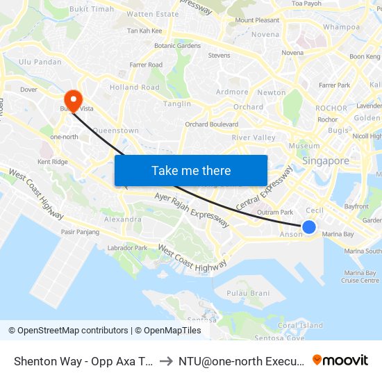 Shenton Way - Opp Axa Twr (03217) to NTU@one-north Executive Centre map