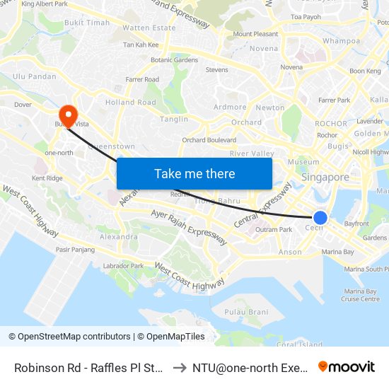 Robinson Rd - Raffles Pl Stn Exit F (03031) to NTU@one-north Executive Centre map