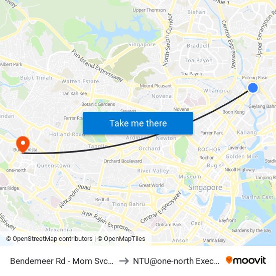 Bendemeer Rd - Mom Svcs Ctr (60179) to NTU@one-north Executive Centre map