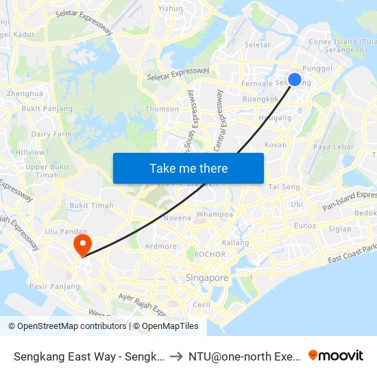 Sengkang East Way - Sengkang Stn (67409) to NTU@one-north Executive Centre map