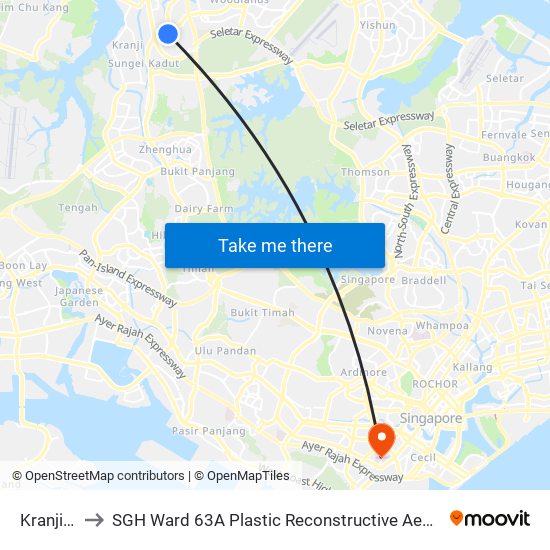 Kranji (NS7) to SGH Ward 63A Plastic Reconstructive Aesthetic Surgery/ Eye Surgery map