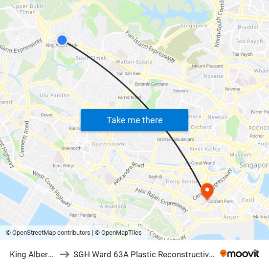 King Albert Park (DT6) to SGH Ward 63A Plastic Reconstructive Aesthetic Surgery/ Eye Surgery map