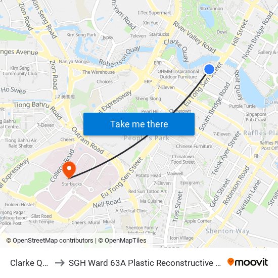 Clarke Quay (NE5) to SGH Ward 63A Plastic Reconstructive Aesthetic Surgery/ Eye Surgery map